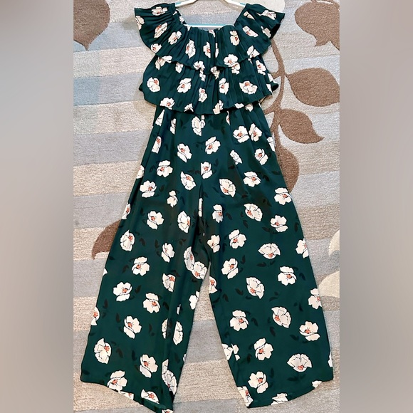 Anthropologie|J.O.A. Malik Magnolia Off Shoulder Tiered Bodice Juniper Jumpsuit - Picture 6 of 7